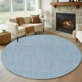 thumbnail image 2 of Vintage Sky Blue Round Area Rug 5ft Washable Large Round Rug for Living Room, Soft Non-Slip Circle Rugs for Dining Room, Farmhouse Retro Solid Color Linen Texture Floor Carpet for Bedroom Entryway, 2 of 8
