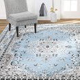 thumbnail image 2 of Home Dynamix Premium Sakarya Medallion Medallion Área de frontera Alfombra, azul, 5'2 "x7'4" rectángulo Home Dynamix Ver descripción, 2 of 2