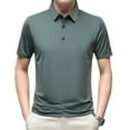 thumbnail image 6 of Summer New Fashion Men's Solid Color Short-sleeved T-shirt Ice Silk Breathable Men's Business Casual Polo Shirt, 6 of 6