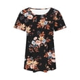 thumbnail image 3 of Fiudx Ofertas Del Día Top Estampado con Cuello Redondo y Manga Corta Informal para Mujer a La Moda, 3 of 3