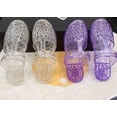 thumbnail image 6 of oqasdz Womens Slippers Summer Slip On Sandals with Hollow Toe Ring Jelly Pool Two Way Wear Versatile Openwork Sandals,Purple, 6 of 7