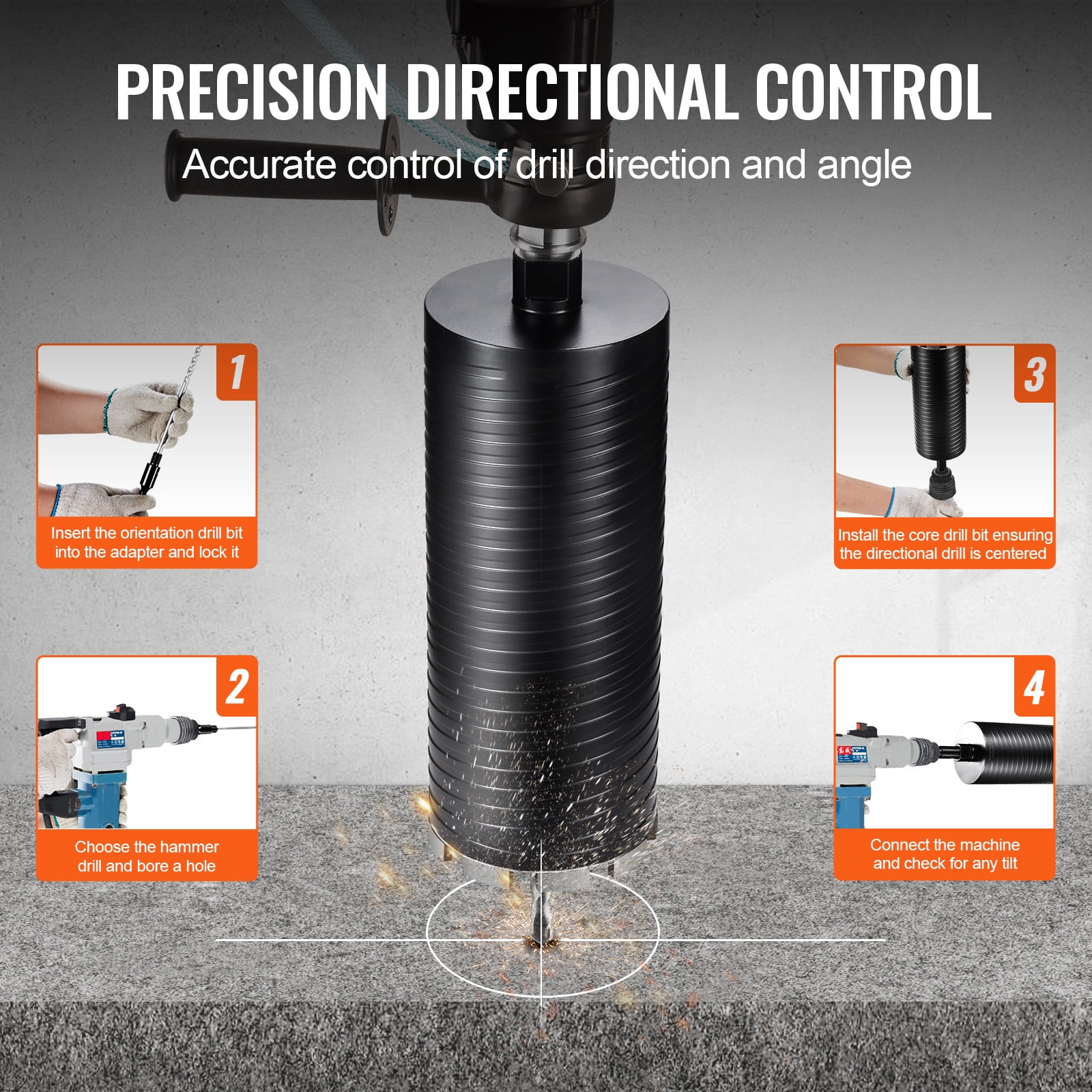 KFFKFF 4.25" Core Drill Bit Wet/Dry Diamond Core Bit for Brick Block Concrete
