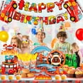 thumbnail image 6 of Fire Truck Birthday Party Supplies,155pcs Fire Truck Birthday Party Decorations for Boys-Firetruck Birthday Decorations Balloons Plates Napkins Tablecloth etc Fire Truck Themed Birthday Party Supply, 6 of 8