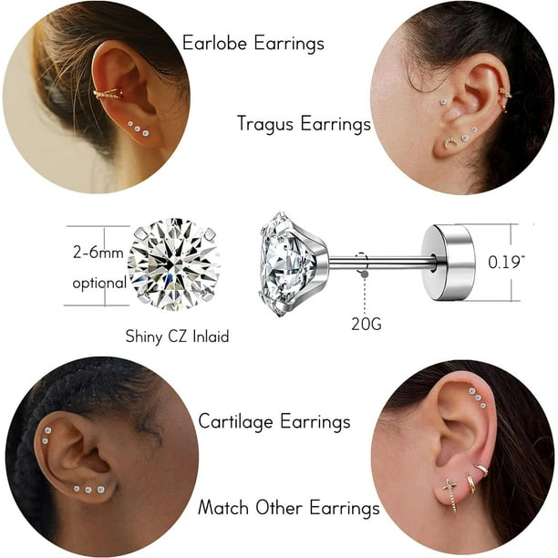 Barbell stud earrings deals