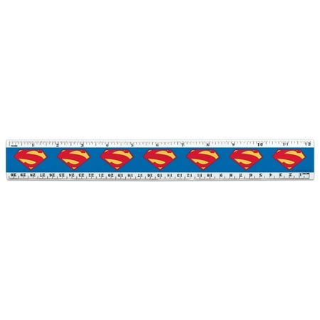 Superman New 52 Shield Logo 12 Inch Standard and Metric Plastic Ruler