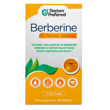 Doctors’ Preferred Berberine, Clinical Grade, for Blood Sugar Support, 63 Capsules