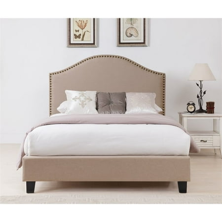 upholstered queen bed boraam beverley beige panel walmart