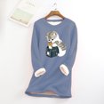 thumbnail image 2 of Mujer Vintage Loungewear Manga Larga Lindo Gato Estampado Blusa Otoño Polar Sudadera Top Odeerbi ODB113112, 2 of 4