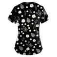 thumbnail image 3 of Susanny Scrub Tops For Women Floral Short Sleeve Graphic Nurse Uniform Scrubs Tops with Pockets Print Nurses Printed Nursing Uniforms Scrub Top Black M, 3 of 3