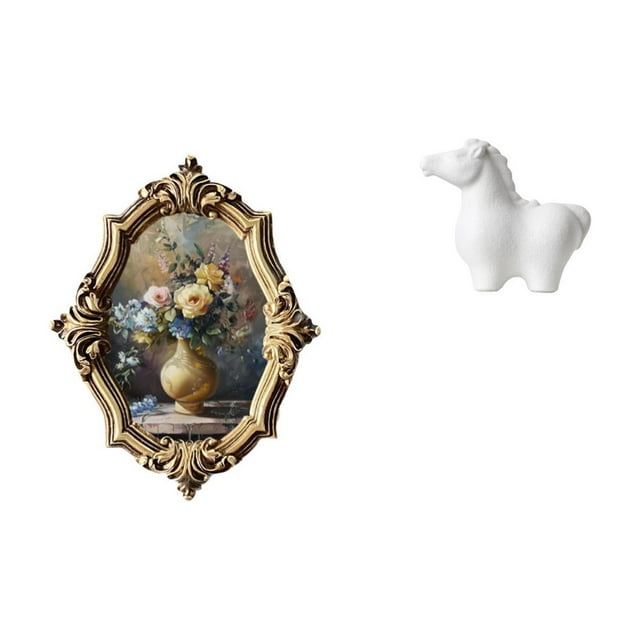 Marco de fotos,Marco de fotos para decoración del hogar,exhibición de fotos,Marco de fotos de resina con diseño vintage.,Estatua del caballo,Estatua de caballo para decoración del