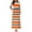 Orange, variant on Women's Summer Dresses 2025 Women's Fashion Printed Short Sleeve Round-Neck Ankle Dress Womens Summer Dress Black S