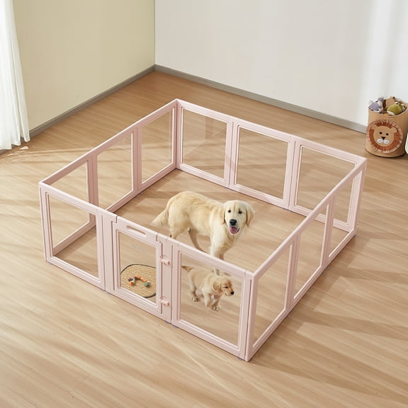 VEVOR Dog Whelping Box, 60x59x23 in Transparent Plastic Dog Whelping Pen for X-Large Sized Dogs,Waterproof Puppy Playpen with Windows & Door Lock,Easy to Clean,Durable Indoor Pet Dogs Cats Birth Kit