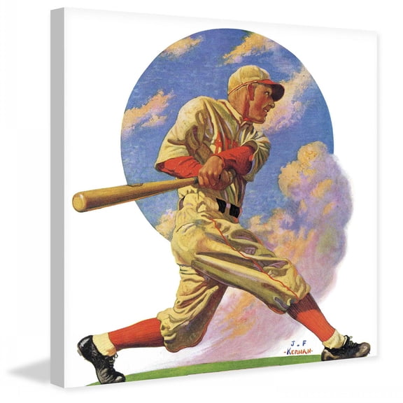 Marmont Hill Baseball Batter by J.F. Kernan Painting Print on Canvas