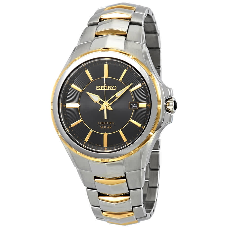 seiko solar chronograph two tone