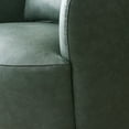 thumbnail image 6 of 34" Wide Swivel Faux Leather Armchair No Assembly Upholstered PU Leather Swivel Accent Chairs with Toss Pillow for Living Room Office Lounge (Green, Single), 6 of 13
