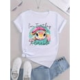 thumbnail image 2 of Camiseta para mujer con Cuello de veranoCute Turtle Print T-Shirt for Women - Casual Style, Medium Stretch Knit Fabric, Round Neck, Short Sleeve, Comfortable Summer Top with Alphabet DesignFather's, 2 of 6