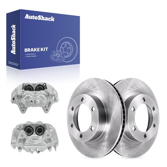 AutoShack Front Vented Brake Rotors   Calipers 4-PC Brake Kit Replacement for 2005-2023 Toyota Tacoma 2007-2014 Toyota FJ Cruiser 12.55" (318.7 mm)