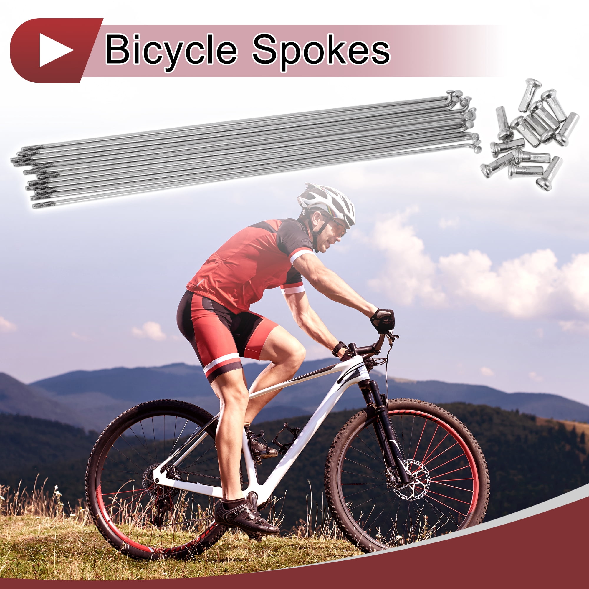 Unique Bargains 12 Set 14G Bicycle Spokes Bike Wheel Spokes 304 Stainless Steel 195mm