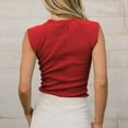 thumbnail image 6 of Summer Tops for Women Cap Sleeve Slim Ribbed Knit Basic Casual Sleeveless Tank Top, 6 of 6