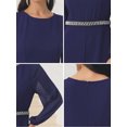 thumbnail image 5 of DARING DIVA Women's Cocktail Long Sleeve Beaded Wide Leg Jumpsuits X-Large Dark Blue, 5 of 5