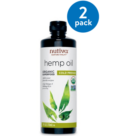 (2 Pack) Nutiva Organic, Cold-Pressed Hemp Oil, 24 Fl Oz, 47 (Best Cbd Oil Drops)