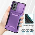 thumbnail image 6 of for Moto G Stylus 5G (2025) Case with Built-in Camera Lens Slide Cover, Heavy-Duty Shockproof Rugged Case Heavy Duty Bumper Shockproof Phone Cover for Moto G Stylus 5G (2025),Purple, 6 of 7
