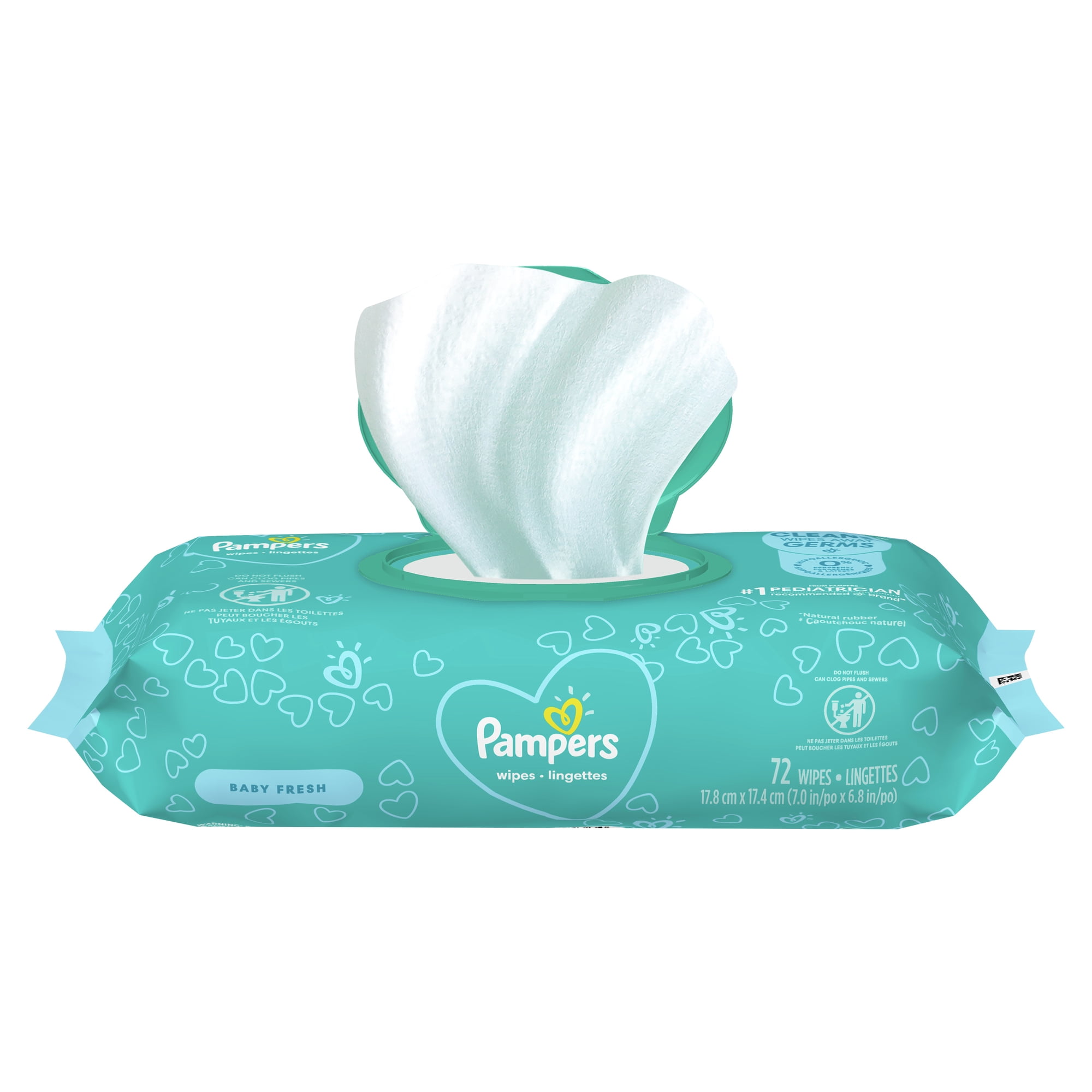 Pampers Baby Clean Wipes, Baby Fresh Scented, 1X Pop-Top, 72 Count