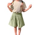 thumbnail image 2 of Wide Leg Linen Shorts for Girls Elastic High Waisted Pleated Casual Loose Bermuda Shorts, 2 of 7