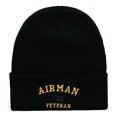 thumbnail image 5 of Airman Veteran Embroidered Long Knitted Beanie - Black OSFM, 5 of 5