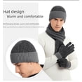 thumbnail image 4 of Conjunto de tres piezas de gorro y bufanda gruesos con guantes y gorro de punto a juego de color europeo y americano para otoño e invierno, 4 of 6