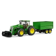 Bruder Toys John Deere 7930 With Frontloader And Trailer Toy Tractor Play Set