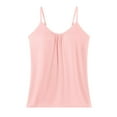 thumbnail image 7 of Plus Size Camisoles for Women Pink Camisole Tops with Built in Bra Adjustable Spaghetti Strap Tank Top Cami Undershirt Tank Tops for Women, 7 of 7
