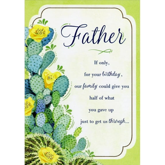 Designer Greetings Cactus Plant with Green Border Birthday Card for Father