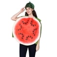 thumbnail image 6 of Adult Watermelon Slice Halloween Costume Jumpsuit with Matching Hat, Halloween Cosplay Costumes Fresh Fruit Role Play Outfit for Themed Parties, Stage Events and Carnival, 6 of 6