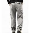 thumbnail image 6 of Xdegoge Mens Cargo Pants Fleeced Lined Warm Trousers Elastic Waist Straight Leg Pant Loose Plus Size Workout Streewear Lightweight Outdoor Climbing Outfits with Multi Pockets, 6 of 6