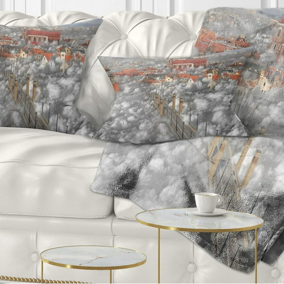 Designart When the Cloud Descends - Abstract Throw Pillow - 12x20