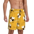 thumbnail image 2 of Fuzoiu Cute Bee Butterfly Yelllow Print Pajama Shorts for Men, Men's Pajama Bottoms,Mens Lounge Sleepwear,Pajama Pants with Pocket-XX-Large, 2 of 6