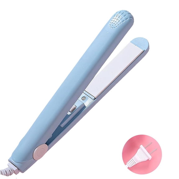 2 in 1 Hair Straightener Mini Hair Curler, Mini Hair Straightener Hairstyling Iron Heating Curler for Home or Salon