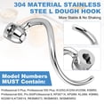 thumbnail image 4 of Stainless Steel Spiral Dough Hook for KitchenAid 5 Plus-6QT Mixer, Bowl Lift Stand Mixer Accessory Dough Hook Attachment  for Bread, Pizza, Pasta, Cookies, 4 of 7