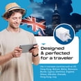 thumbnail image 2 of Adaptador de viaje Ceptics UK tipo G con 2 entradas USB+ USB y enchufe EE. UU., 2 of 7