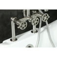 thumbnail image 3 of Kingston Brass AE8108CG Fuller Three-Handle 2-Hole Deck-Mount Clawfoot Tub Faucet with Hand Shower in Brushed Nickel, 3 of 8