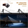 thumbnail image 4 of Lampe Frontale Puissante [2 Pack], Lampe Frontale LED Rechargeable USB 200 Lumens 5 Modes d'Éclairage Lumière Blanche et Rouge, Étanche IPX5, 4 of 7