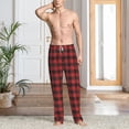 thumbnail image 5 of Vsdgher Red Black Plaid Print Mens Pajama Pants Sleep & Lounge Pants, PJ Bottoms With elastic waistb and Pockets, 5 of 5