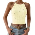 thumbnail image 1 of Top con lazo en la espalda,Top halter de punto con espalda atada Top halter de punto con espalda atada Tecnología innovadora, 1 of 6
