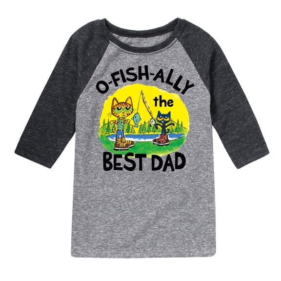 Pete The Cat - O-Fish-Ally The Best Dad - Toddler And Youth Raglan Graphic T-Shirt