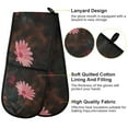 thumbnail image 4 of 35" x7" Double Oven Mitt Heat Resistant Oven Gloves Withstands Up to 200°C for Kitchen Baking & BBQ A Pink Daisy Flower, 4 of 6