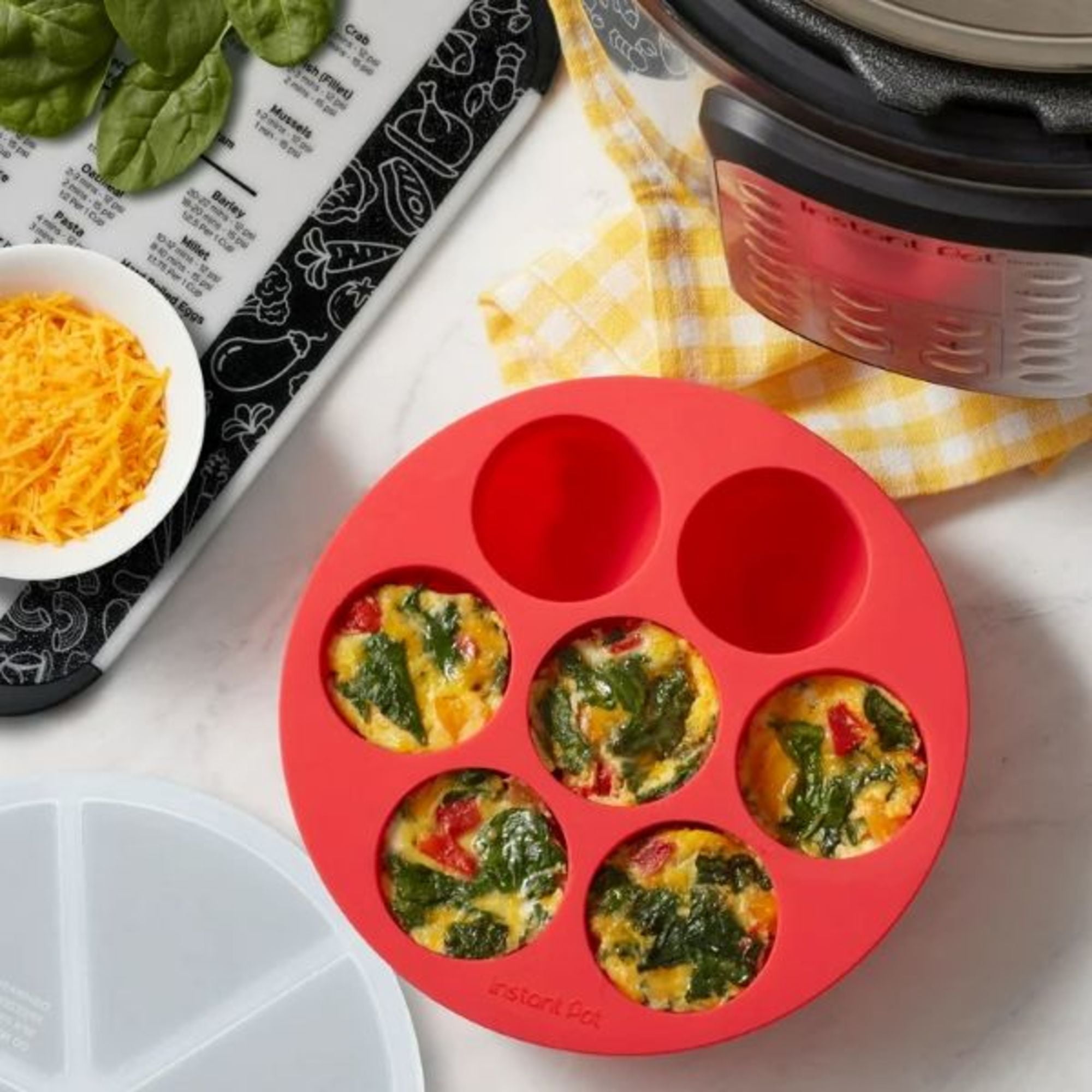 Instant Pot 5 Piece Silicone Accessory Set - Includes Roasting Rack, Egg Rack, Steamer Basket, Bakeware Sling, Egg Bite Mold with Lid - Ovenware & Kitchen Essentials for Home Cooks & Holiday Cookware