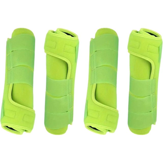 Huggegwe 4 Pcs Bottes de Cheval Protecteurs de Jambes Réglables Confortables en Néoprène Réutilisables Respirants Ensemble d'Équipement, Vert Clair, m UA824-10997