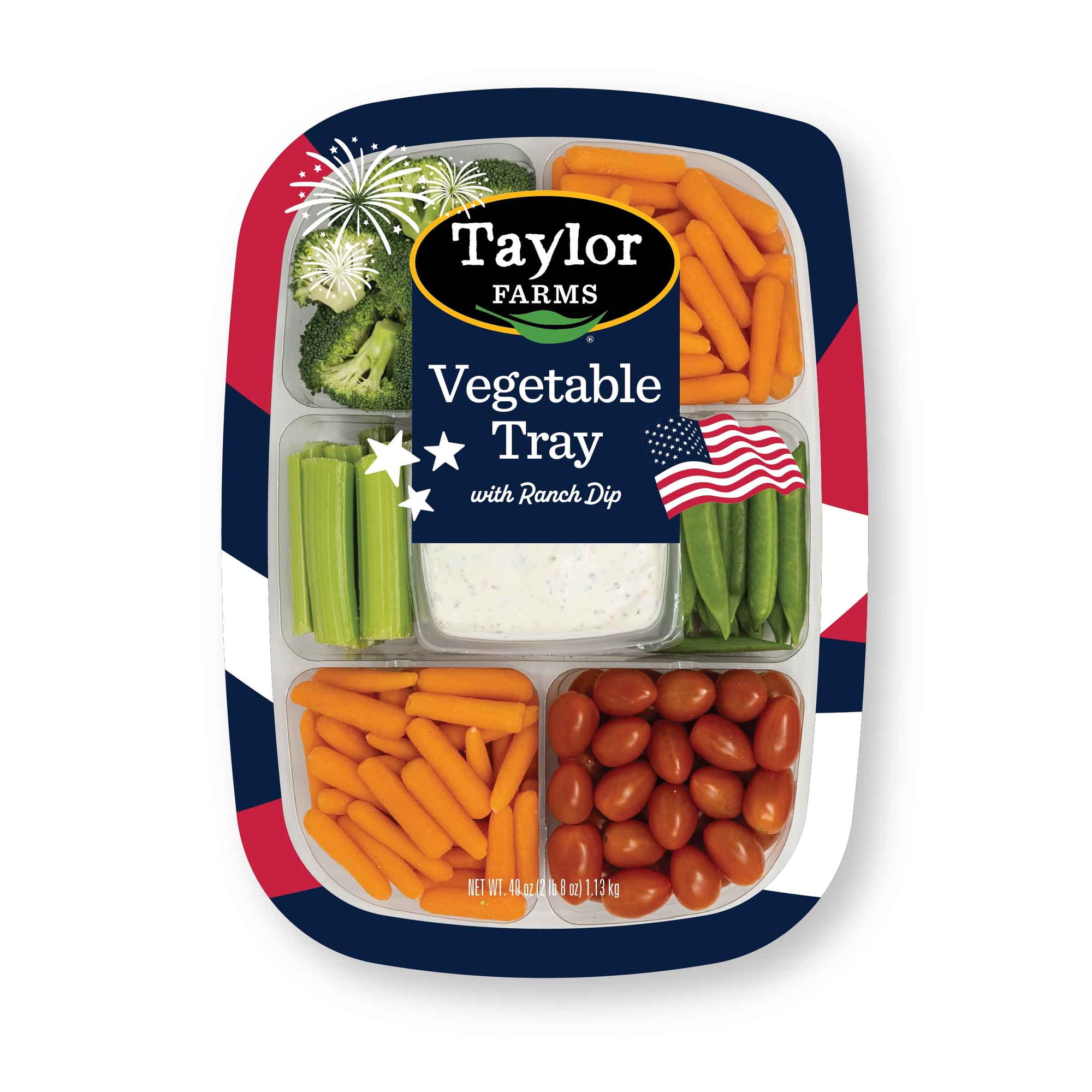 Taylor Farms Snap Peas & Tomatoes Vegetable Tray with Ranch Dip, 40 oz, Fresh