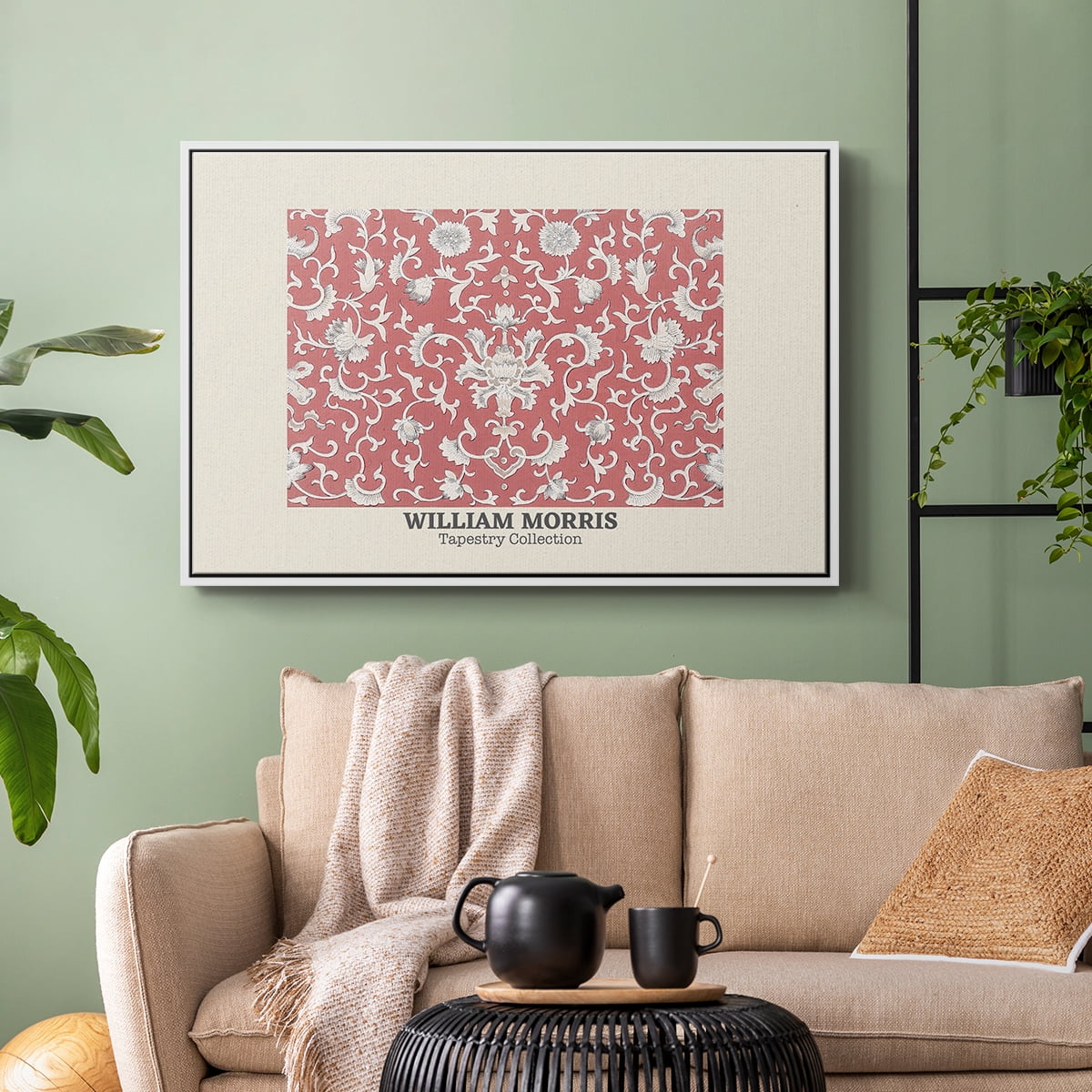 Vintage Abstract Print-LI Framed in White Wood Gallery Wrapped Canvas 17 in. x 25 in.